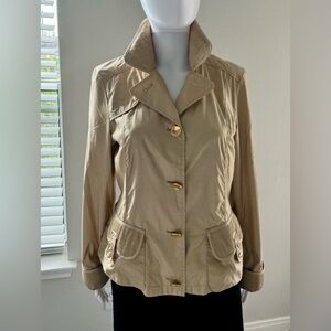 Women's Beige Jacket with Gold Accents SZ-6